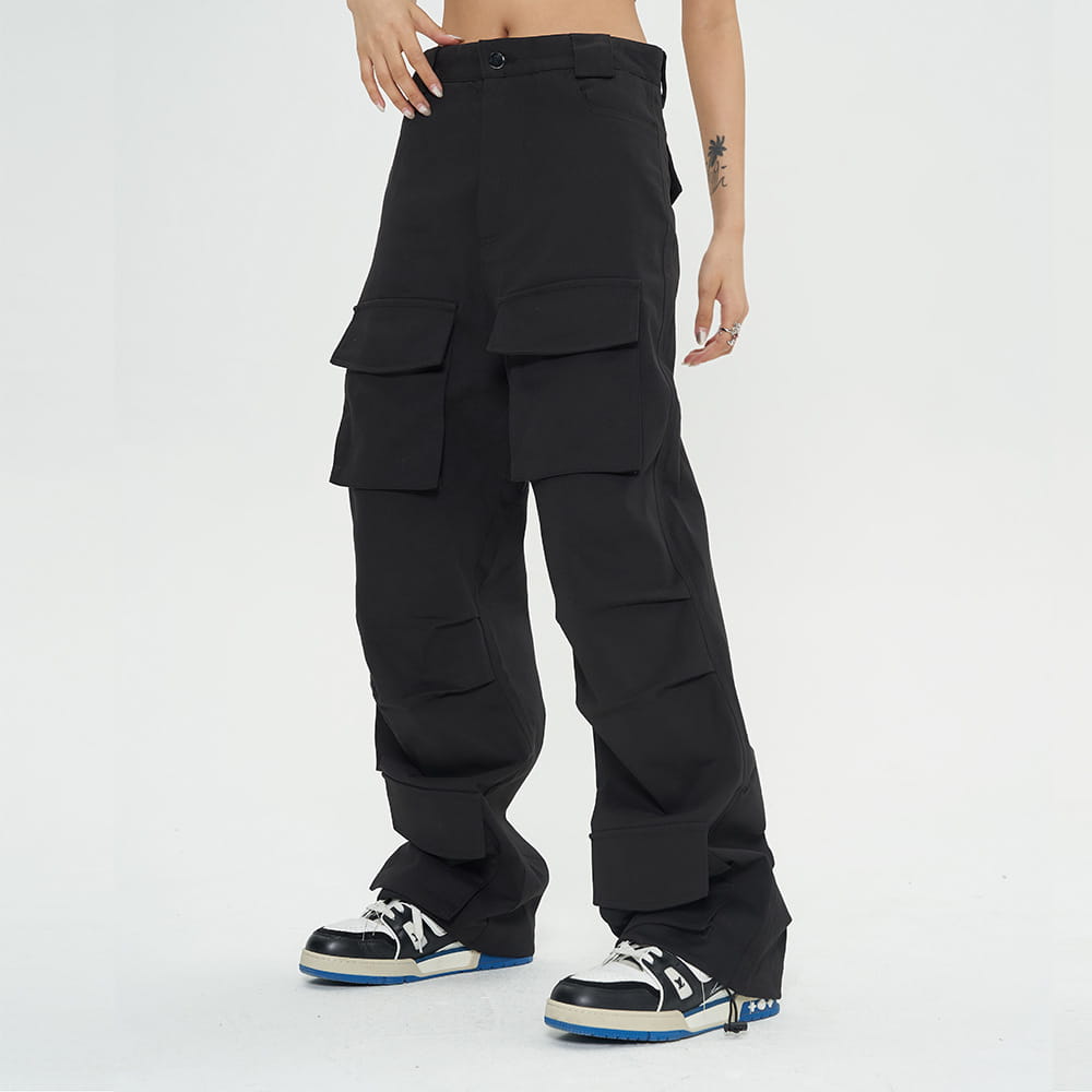 Multi Pocket Tooling Wide Leg Trousers For Men