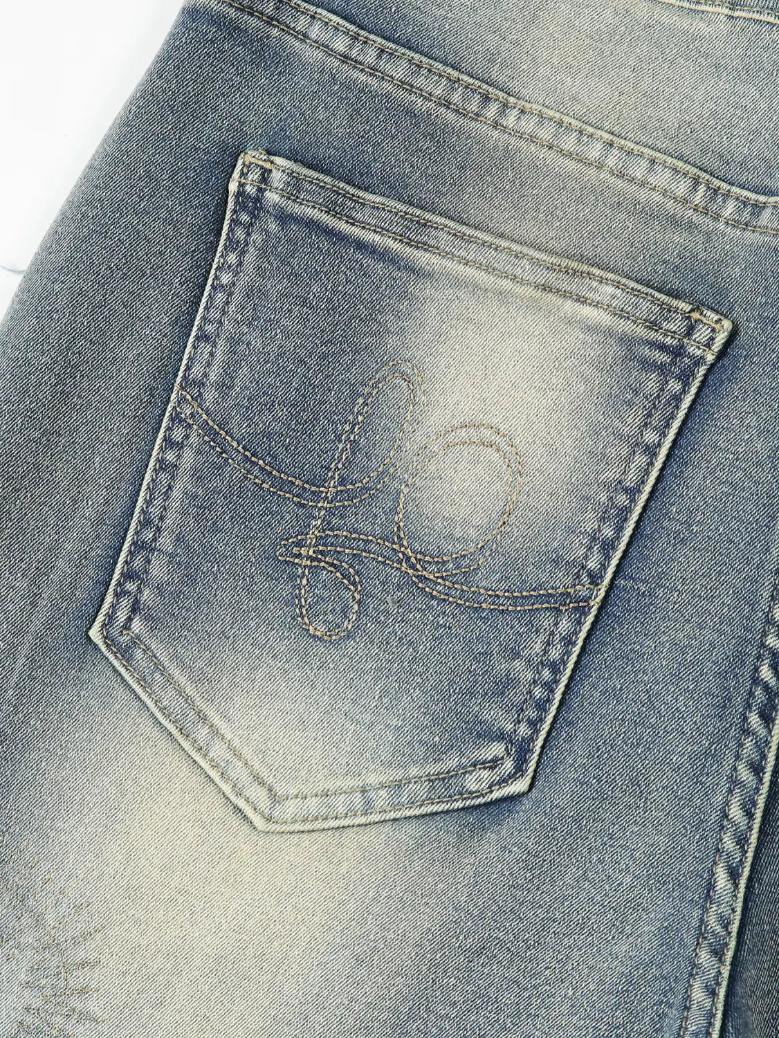 Men’s Trousers Slightly Stretch Embroidered Jeans