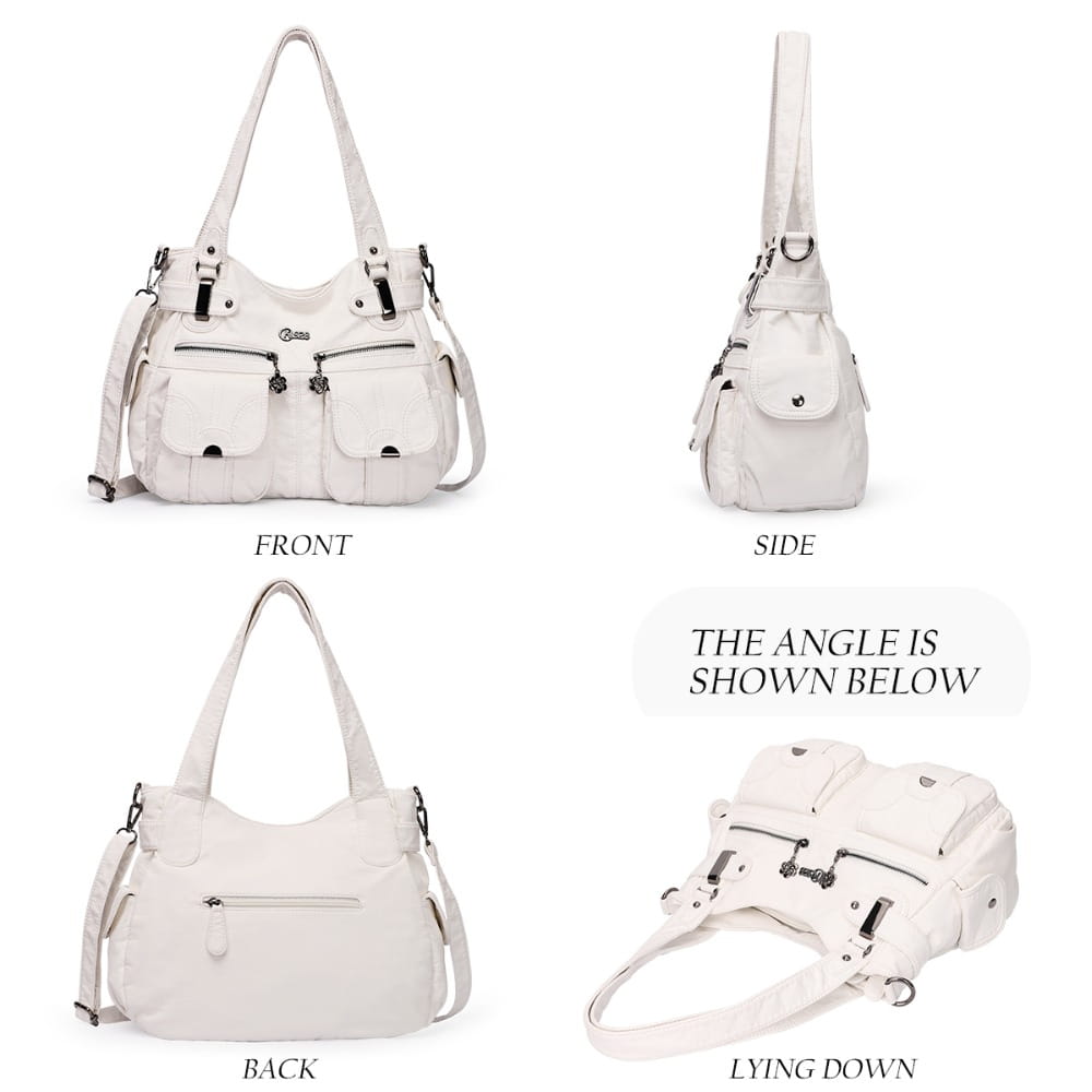 Fashion Ladies Soft Leather Portable Messenger Bag Crossbody Bags For Women Zipper Pocket Soft Casual Tote