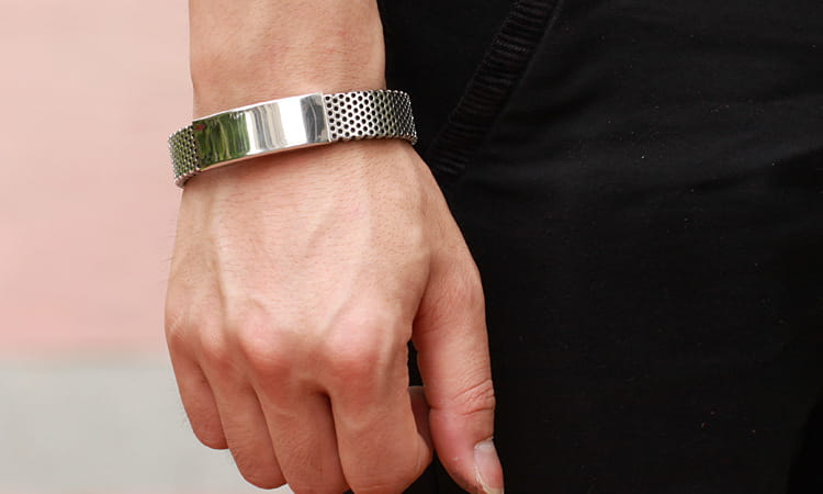 Men’s titanium leather bracelet