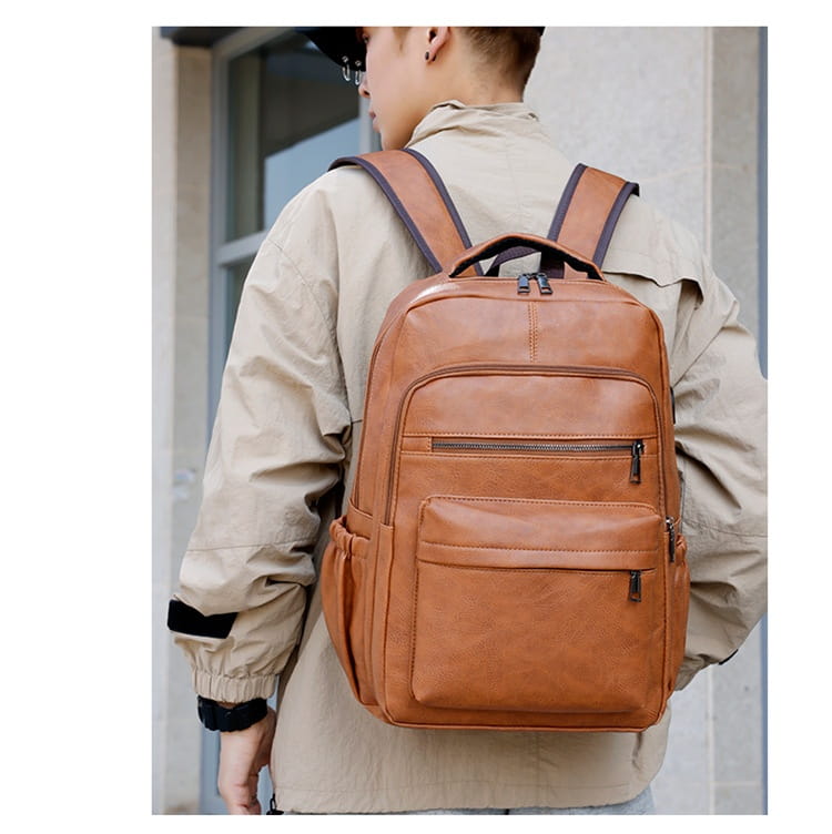 Multi-functional Retro Leather Backpack