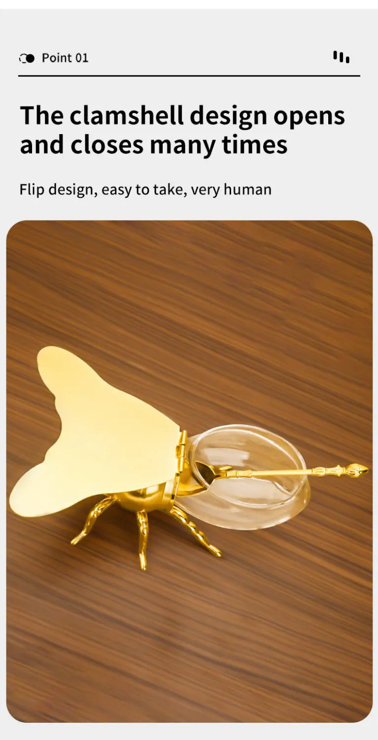 Bee Shaped Honey Jar With Spoon Kitchen Gadgets
