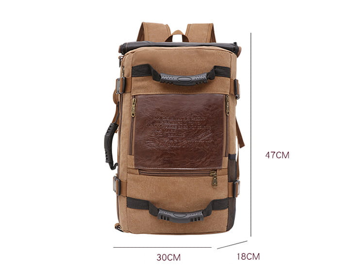 Men Canvas Backpack Huge Travel School Shoulder Computer Backpack Functional Versatile Bags Multifunctional Laptop Bag