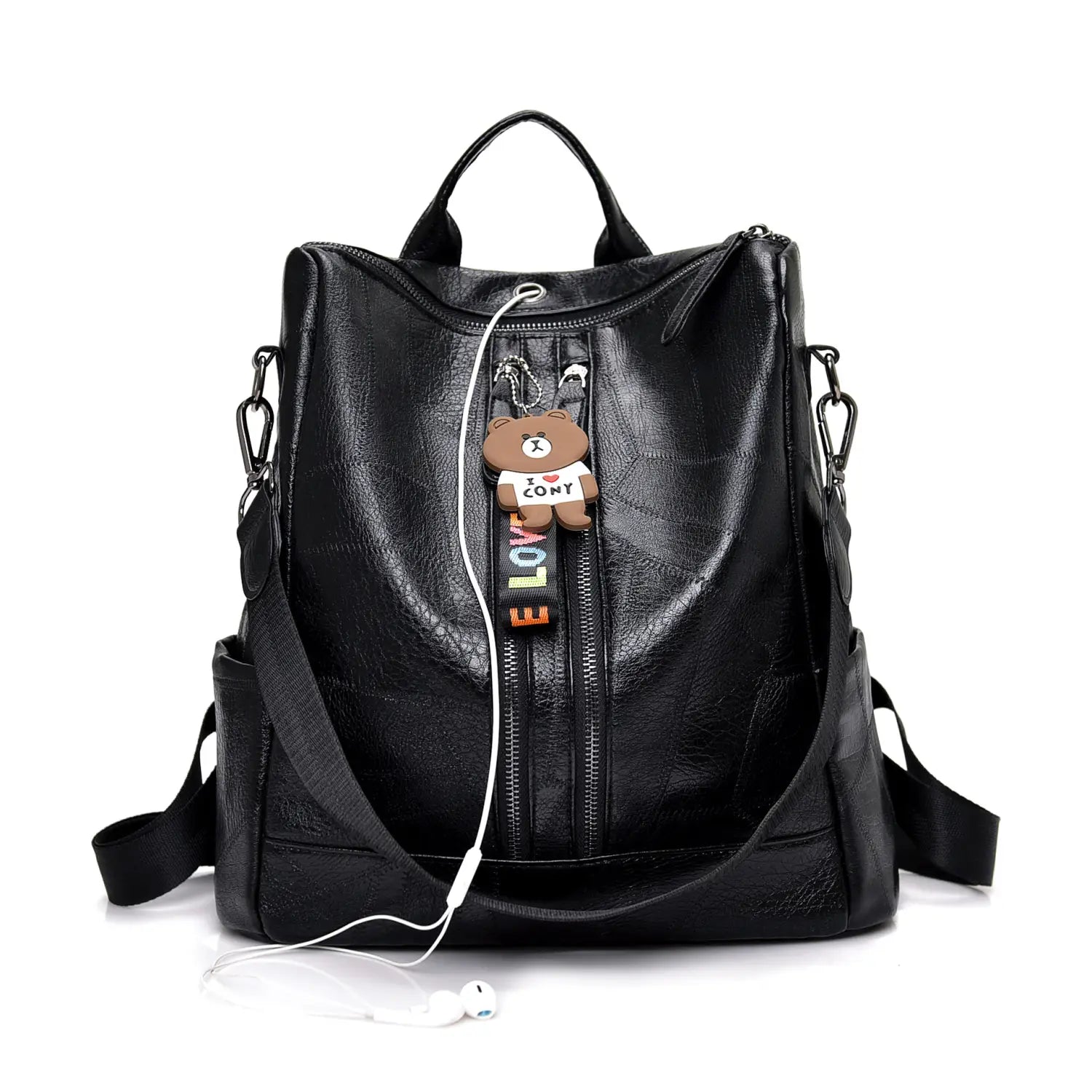 PU Stitching Leather Backpack