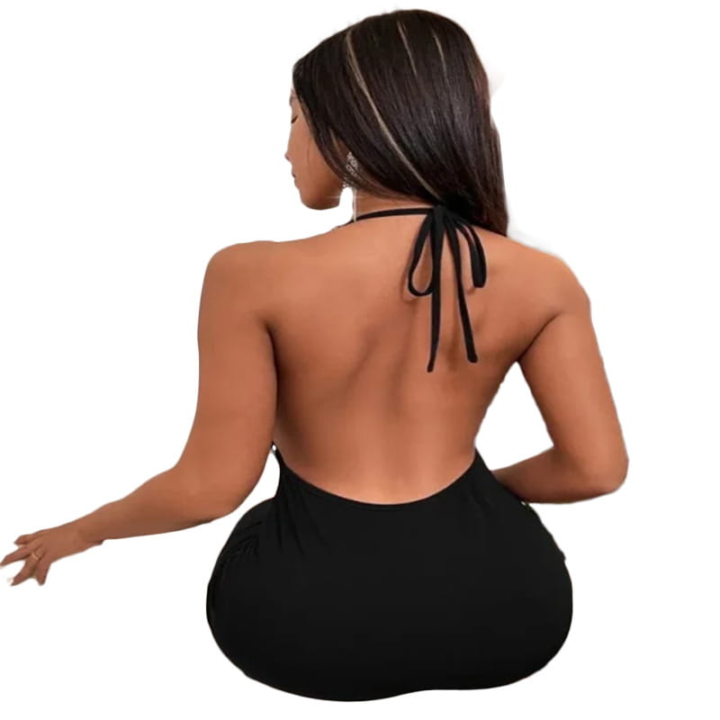 Summer Deep V-neck Dress Temperament Sling Backless Halter Dresses Women’s Clothing