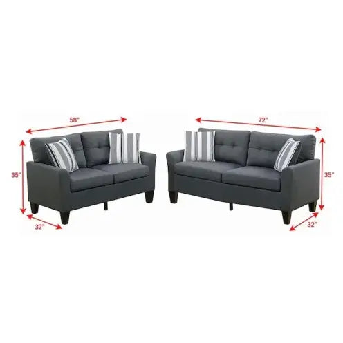 Living Room Furniture 2pc Sofa Set