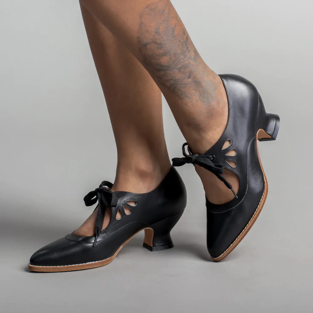 Hollow Out High Heel Lace-up Casual Shoes Plus Size Woman High-heeled Shoes