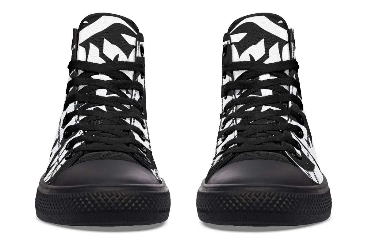 Printed Couple High Top Canvas Shoes