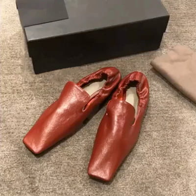 Flat Woman Head Retro Shallow Mouth Soft Sole Single Shoes