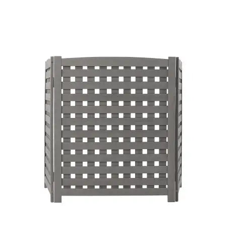 Cedar Privacy Fence 3 Panels Hidden Air Conditioning And Garbage Fence - Grey - 5
