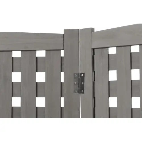 Cedar Privacy Fence 3 Panels Hidden Air Conditioning And Garbage Fence - Grey - 5