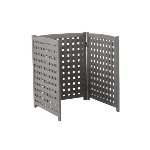 Cedar Privacy Fence 3 Panels Hidden Air Conditioning And Garbage Fence - Grey - 5