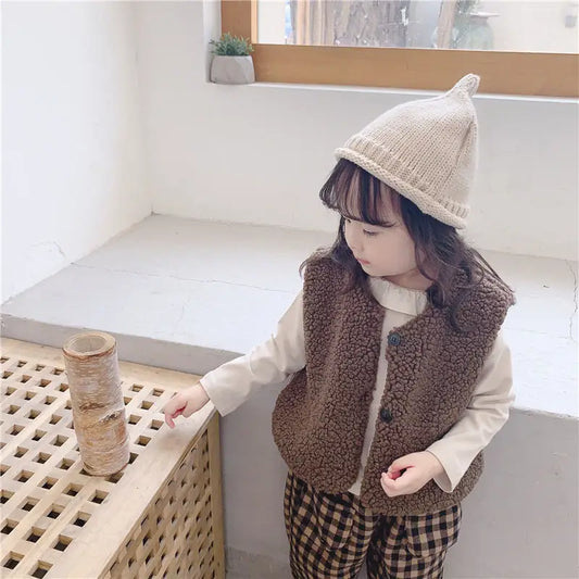 Children Waistcoat Vest Baby Fall And Winter Outer Wear Boys And Girls Velvet - Beyond Trends Hub 