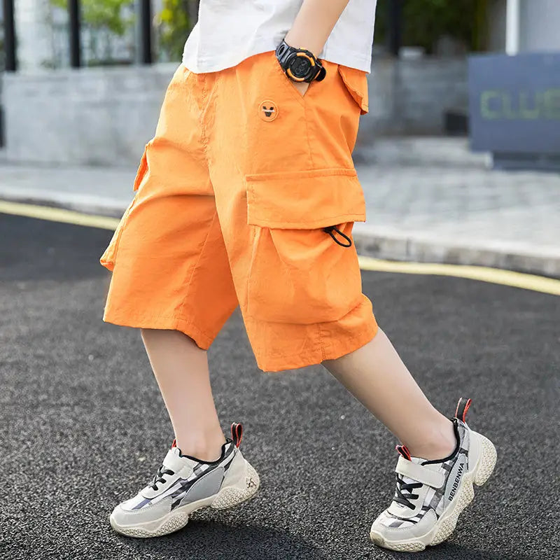 Children’s Clothing Boy Shorts Summer - Orange / 110cm