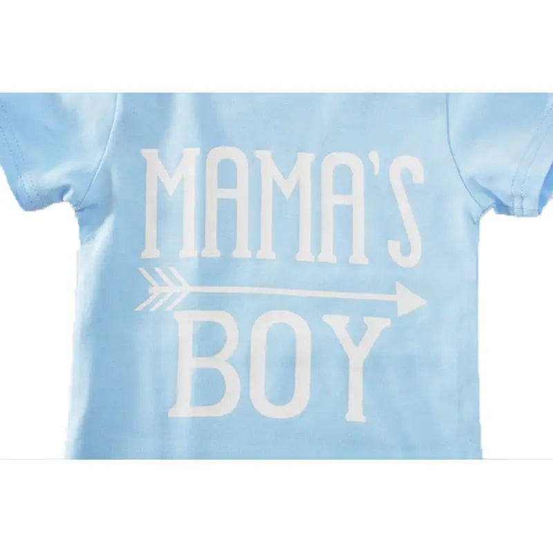 Children’s Clothing Boy Suit Short-Sleeved T-Shirt Blue Letter Arrow Geometric Pants Baby Two-Piece Suit