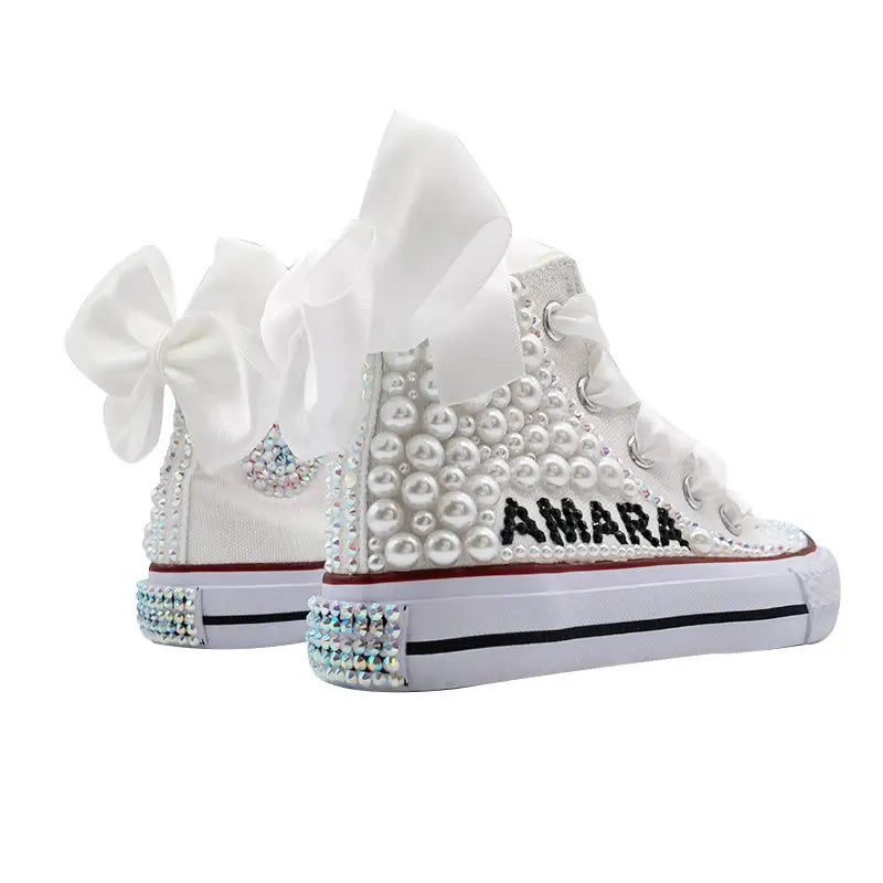 Children’s Colorful Beaded Canvas Shoes