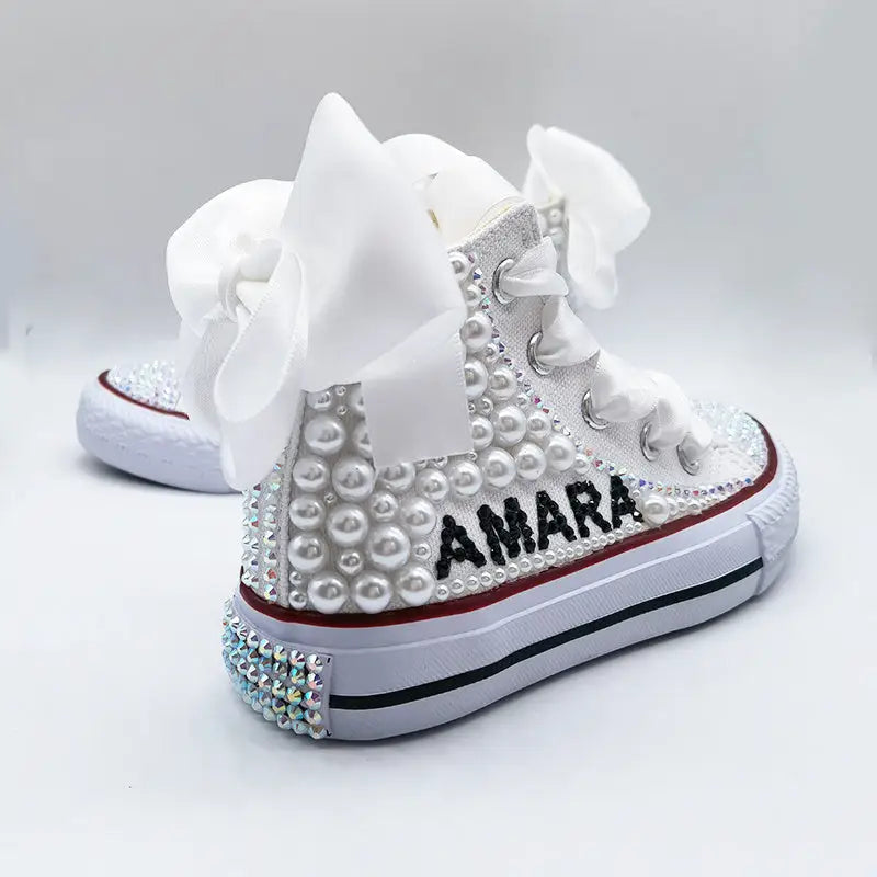 Children’s Colorful Beaded Canvas Shoes