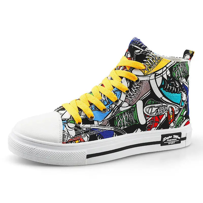 Children’s High-Top Canvas Shoes - 35 / Color shoes