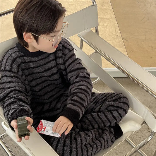 Children's Thickened Half Velvet Pajamas Suit Beyond Trends Hub