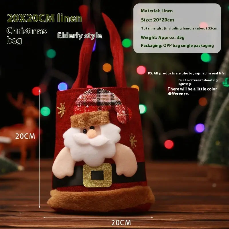 Christmas Candy Gift Tote Bag For Kids Funny Creative Santa Claus Elk Snowman Bear Handbag Small Christmas Tree Decoration Bags Beyond Trends Hub