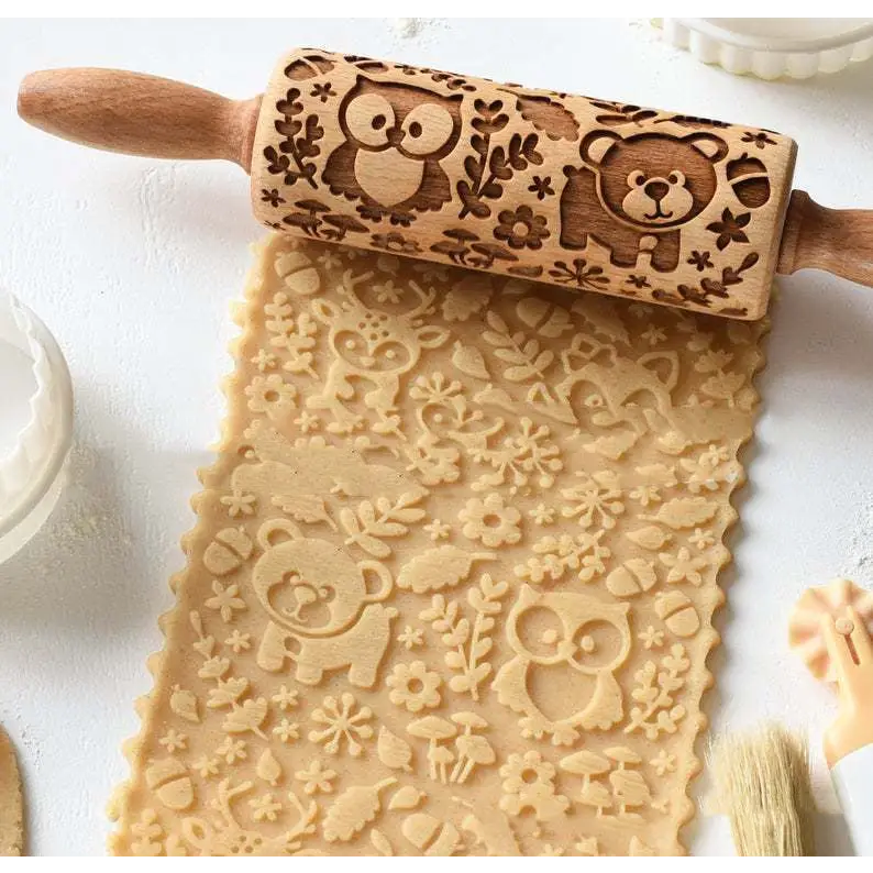 Christmas Cartoon Animal Head Dry Noodle Stick Kitchen Gadgets - Picture Color / 35x4.5cm
