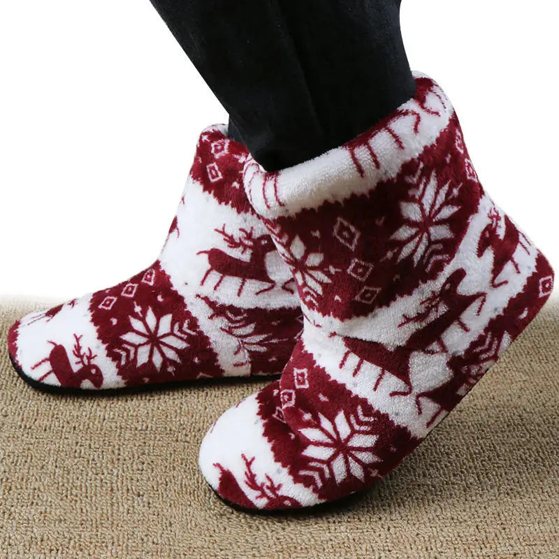 Christmas Elk Floor Shoes Indoor Socks Shoes Warm Plush House Slippers Beyond Trends Hub
