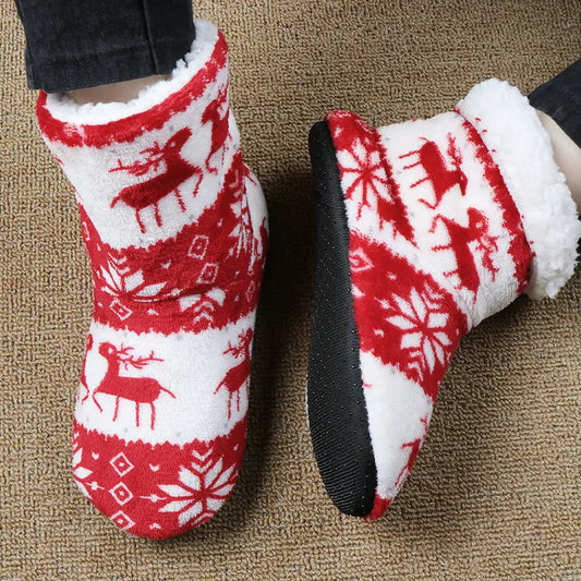 Christmas Elk Floor Shoes Indoor Socks Shoes Warm Plush House Slippers Beyond Trends Hub