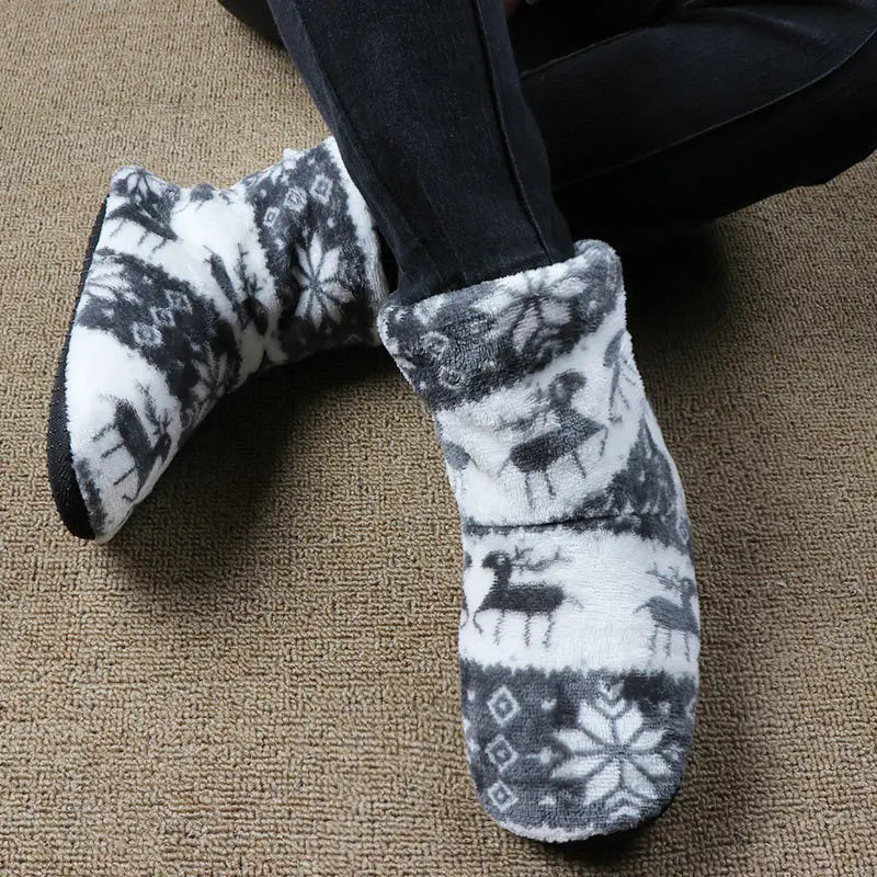 Christmas Elk Floor Shoes Indoor Socks Shoes Warm Plush House Slippers Beyond Trends Hub