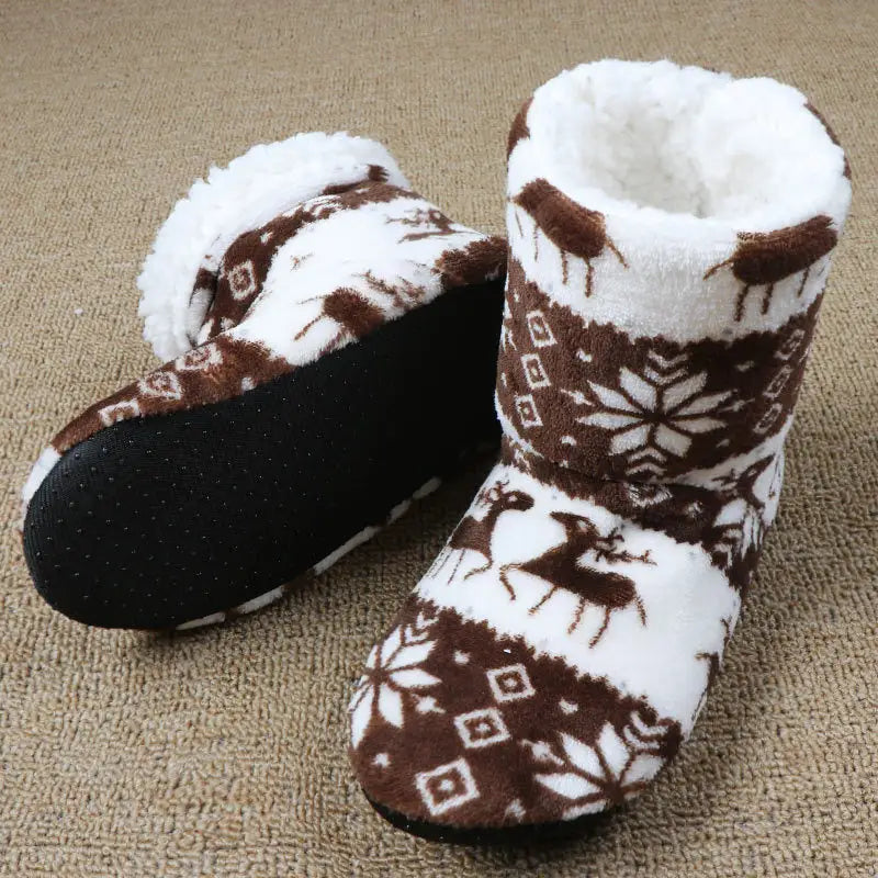 Christmas Elk Floor Shoes Indoor Socks Shoes Warm Plush House Slippers Beyond Trends Hub