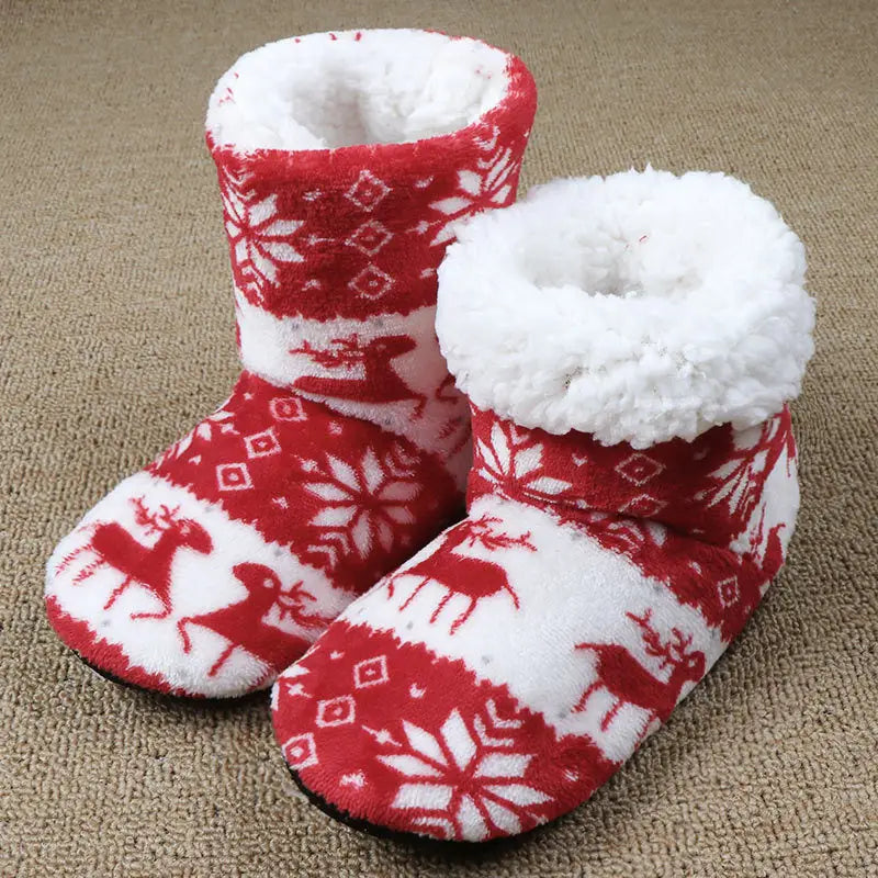 Christmas Elk Floor Shoes Indoor Socks Shoes Warm Plush House Slippers Beyond Trends Hub