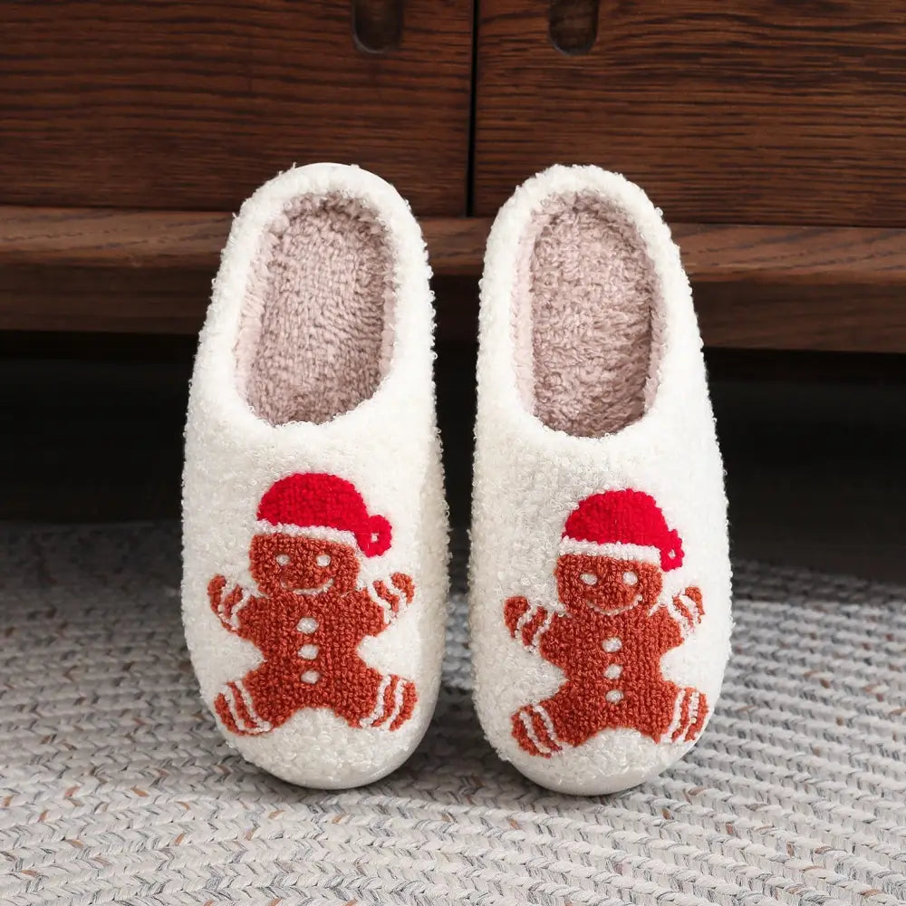 Christmas Gingerbread Cotton Slippers Winter Home Shoes Beyond Trends Hub