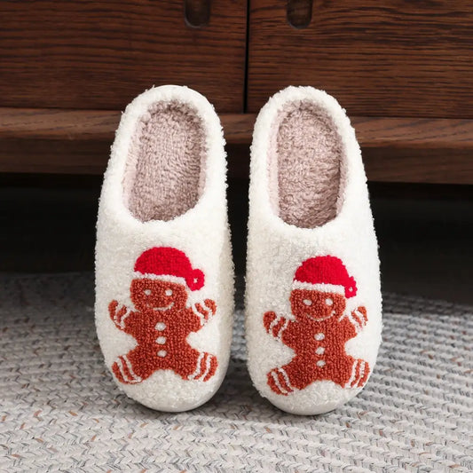 Christmas Gingerbread Cotton Slippers Winter Home Shoes Beyond Trends Hub