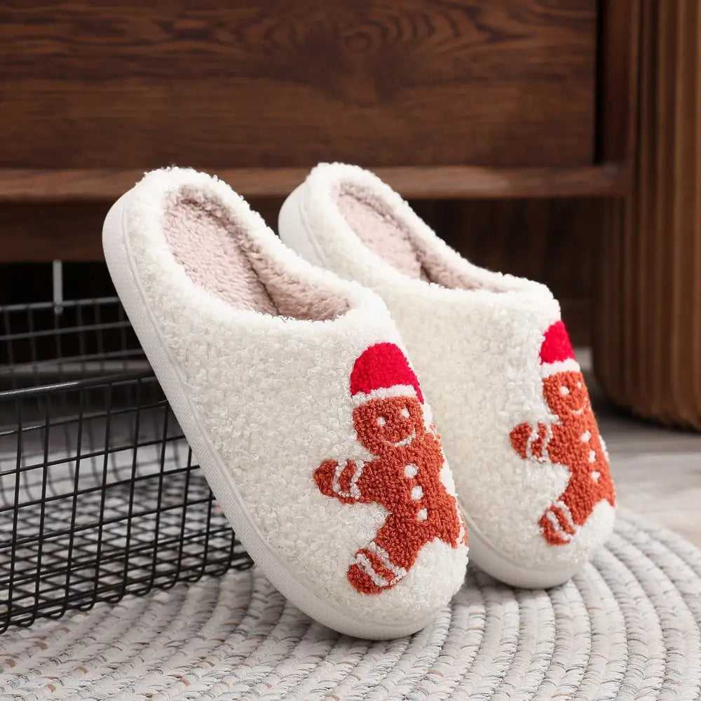Christmas Gingerbread Cotton Slippers Winter Home Shoes Beyond Trends Hub