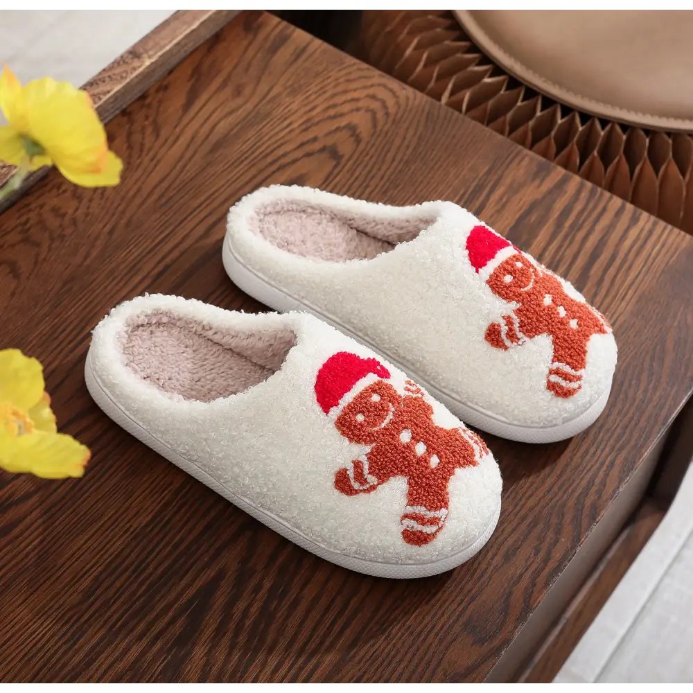 Christmas Gingerbread Cotton Slippers Winter Home Shoes Beyond Trends Hub
