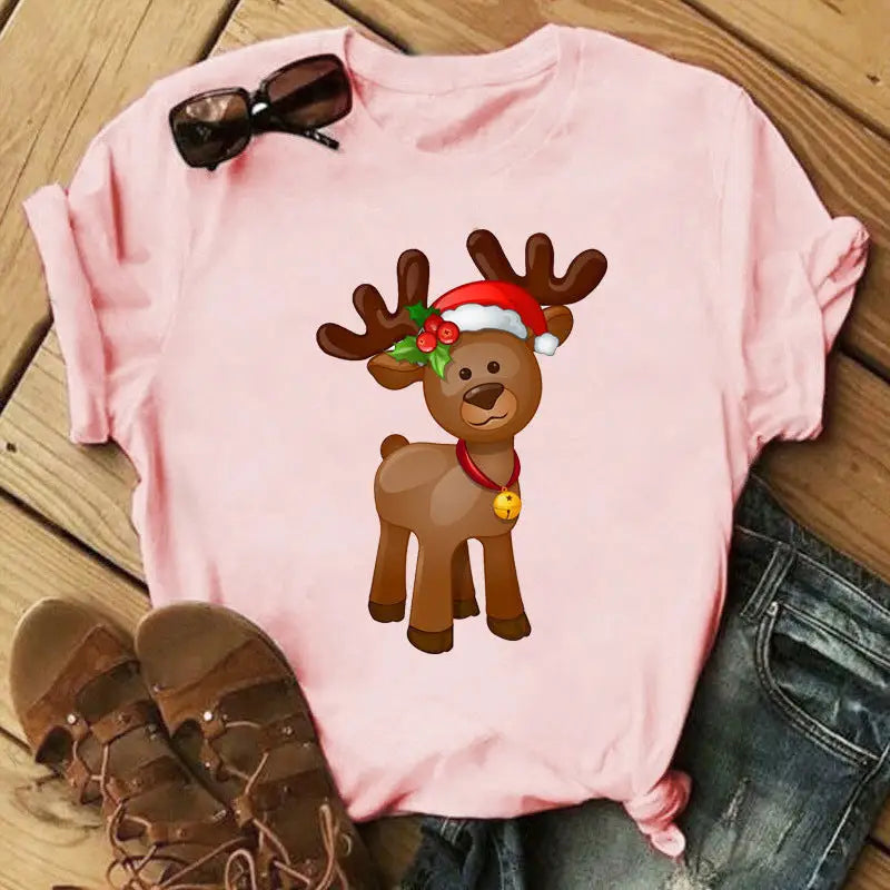 Christmas Print Ladies  Short Sleeve Beyond Trends Hub