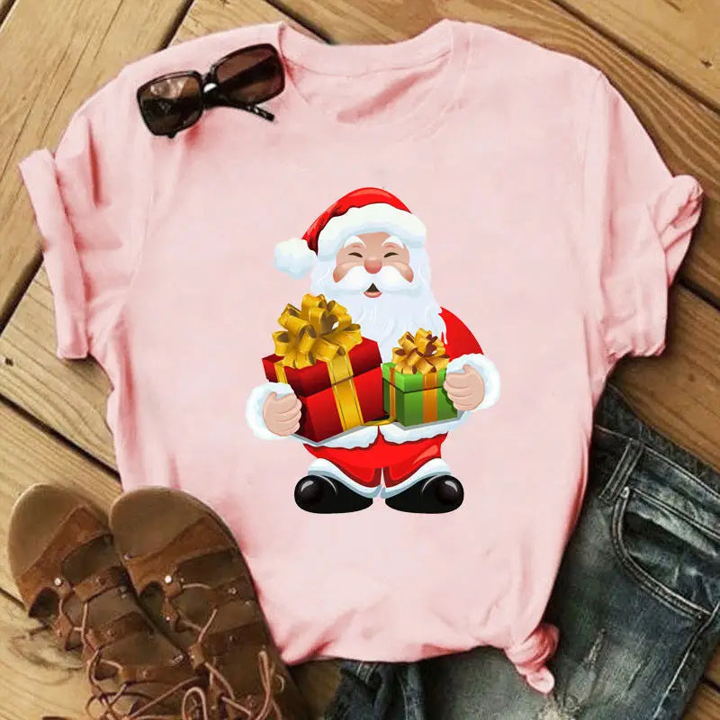Christmas Print Ladies  Short Sleeve Beyond Trends Hub