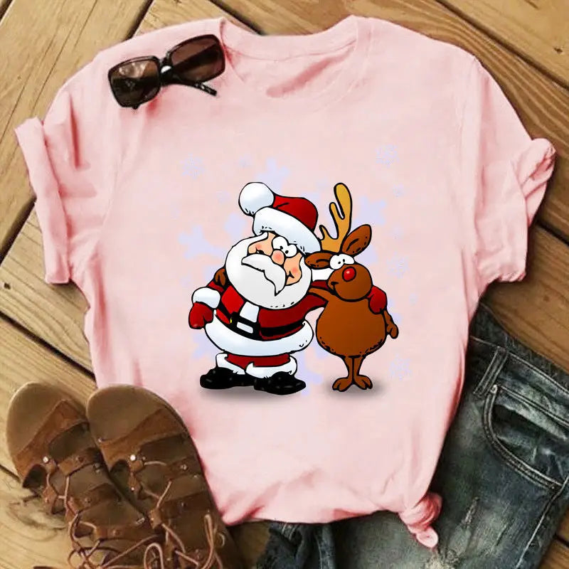 Christmas Print Ladies  Short Sleeve Beyond Trends Hub