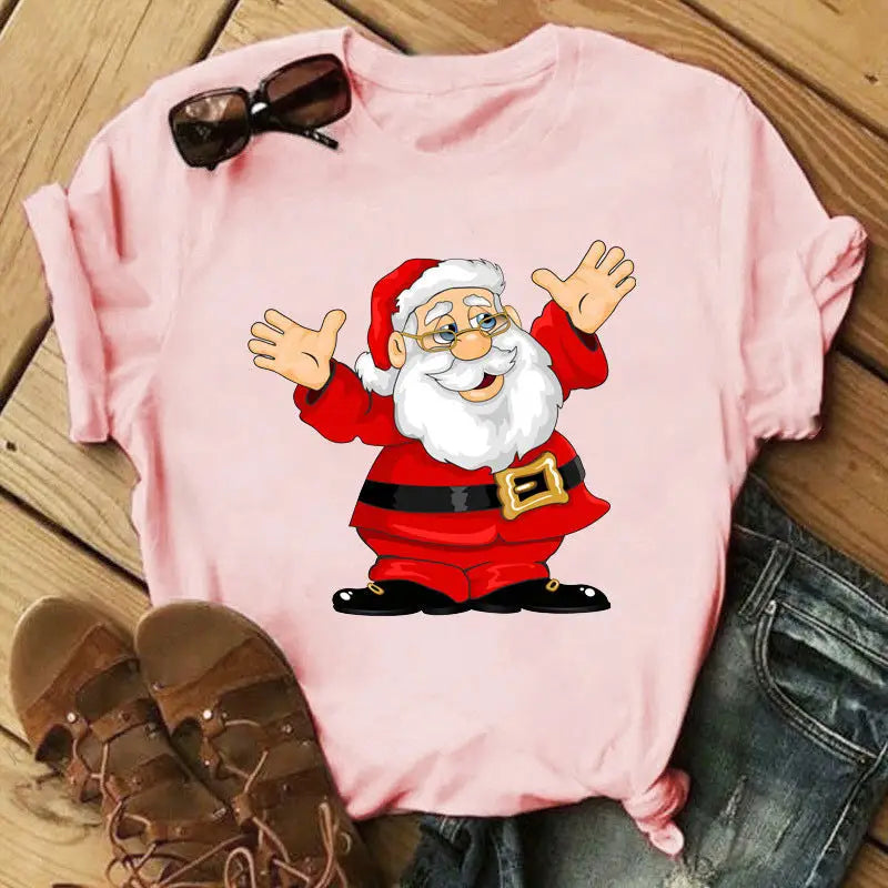Christmas Print Ladies  Short Sleeve Beyond Trends Hub