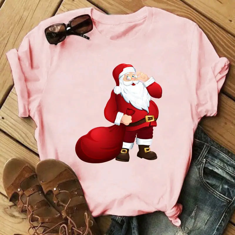 Christmas Print Ladies  Short Sleeve Beyond Trends Hub