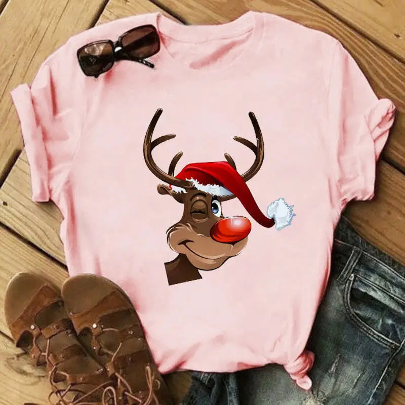 Christmas Print Ladies  Short Sleeve Beyond Trends Hub