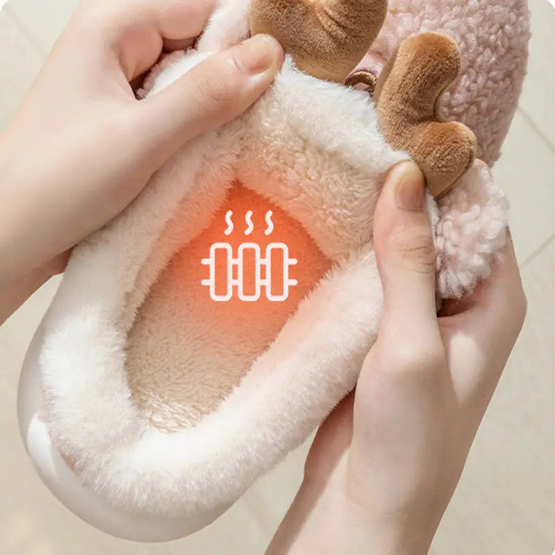 Christmas Shoes Winter Home Slippers Elk Soft Cozy Bedroom Slipper Slip On House Shoes Beyond Trends Hub