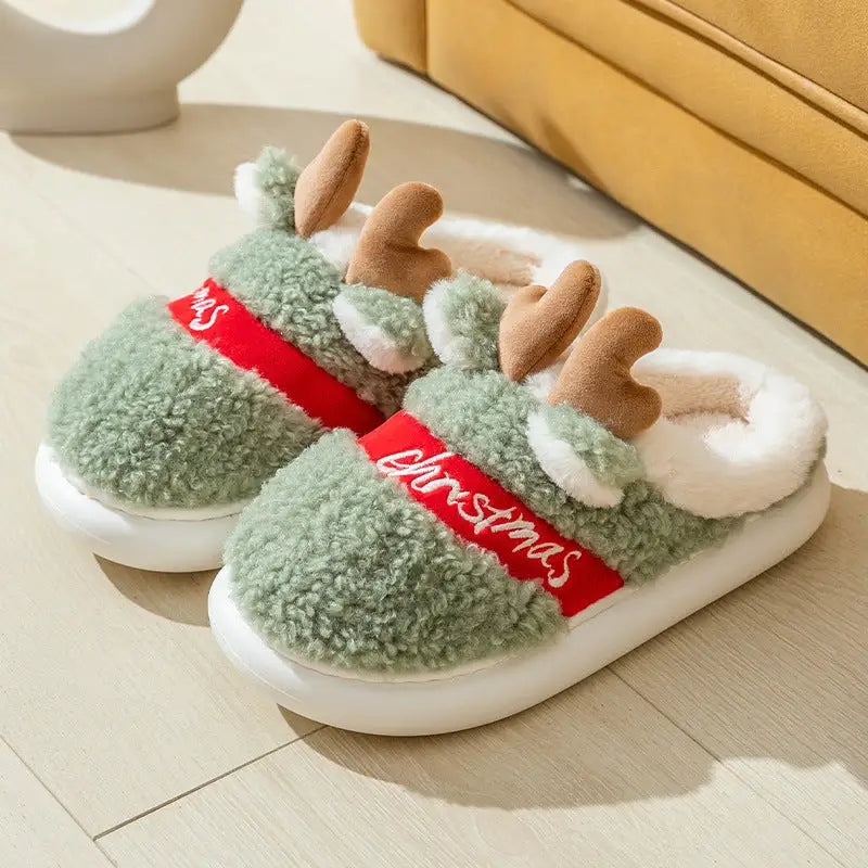 Christmas Shoes Winter Home Slippers Elk Soft Cozy Bedroom Slipper Slip On House Shoes Beyond Trends Hub