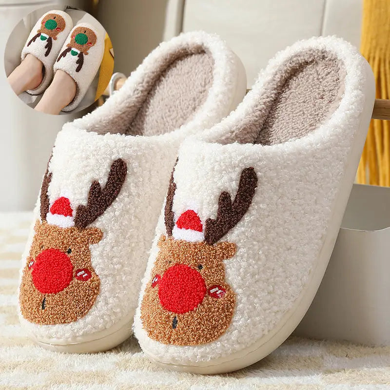 Christmas Shoes Winter Home Slippers Elk Soft Cozy Bedroom Slipper Slip On House Shoes Beyond Trends Hub