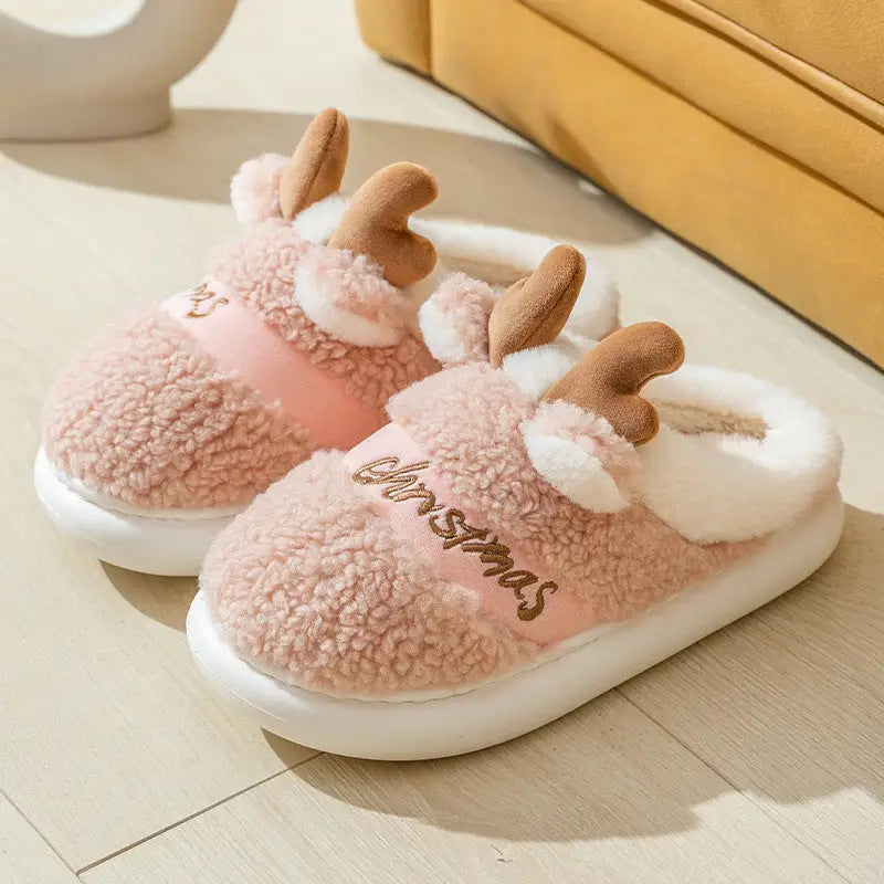 Christmas Shoes Winter Home Slippers Elk Soft Cozy Bedroom Slipper Slip On House Shoes Beyond Trends Hub