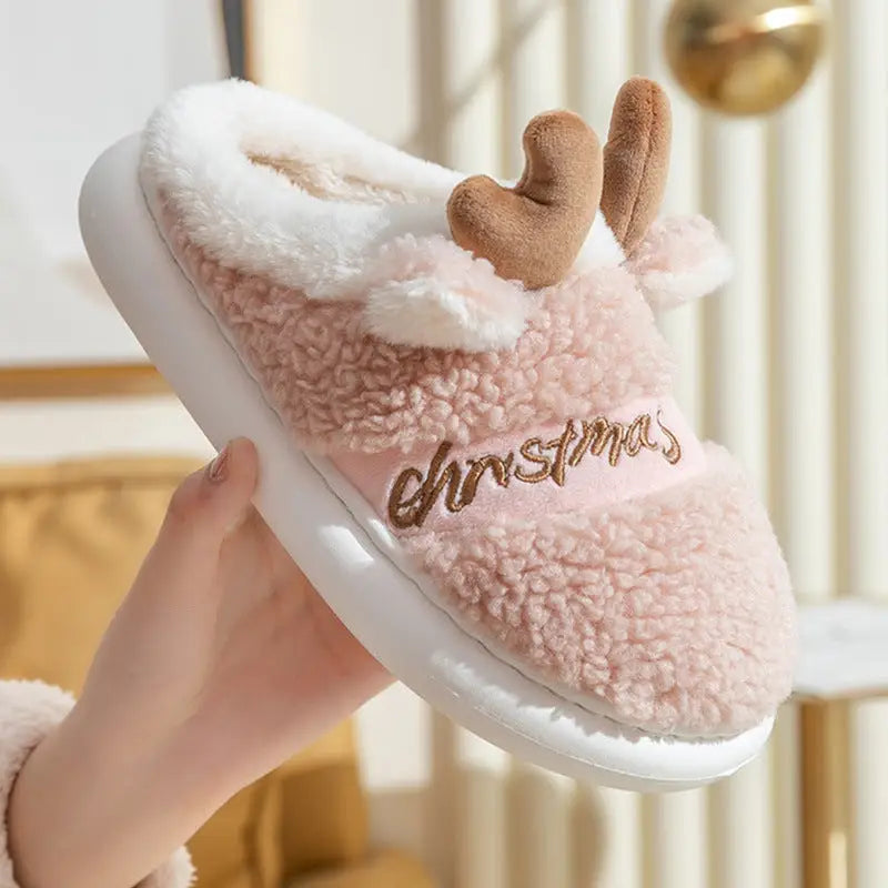 Christmas Shoes Winter Home Slippers Elk Soft Cozy Bedroom Slipper Slip On House Shoes Beyond Trends Hub