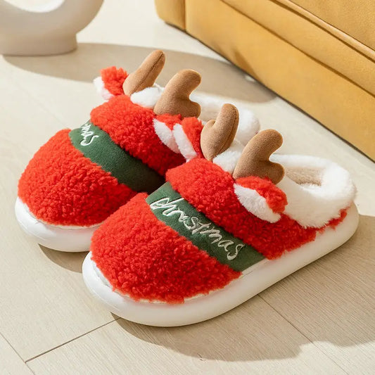 Christmas Shoes Winter Home Slippers Elk Soft Cozy Bedroom Slipper Slip On House Shoes Beyond Trends Hub