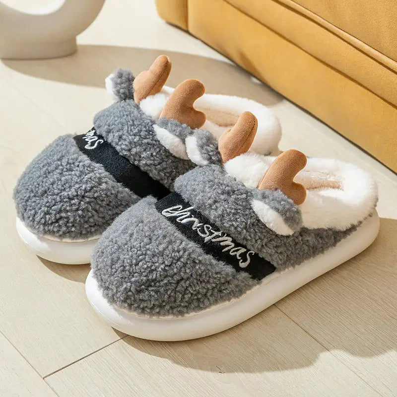 Christmas Shoes Winter Home Slippers Elk Soft Cozy Bedroom Slipper Slip On House Shoes Beyond Trends Hub