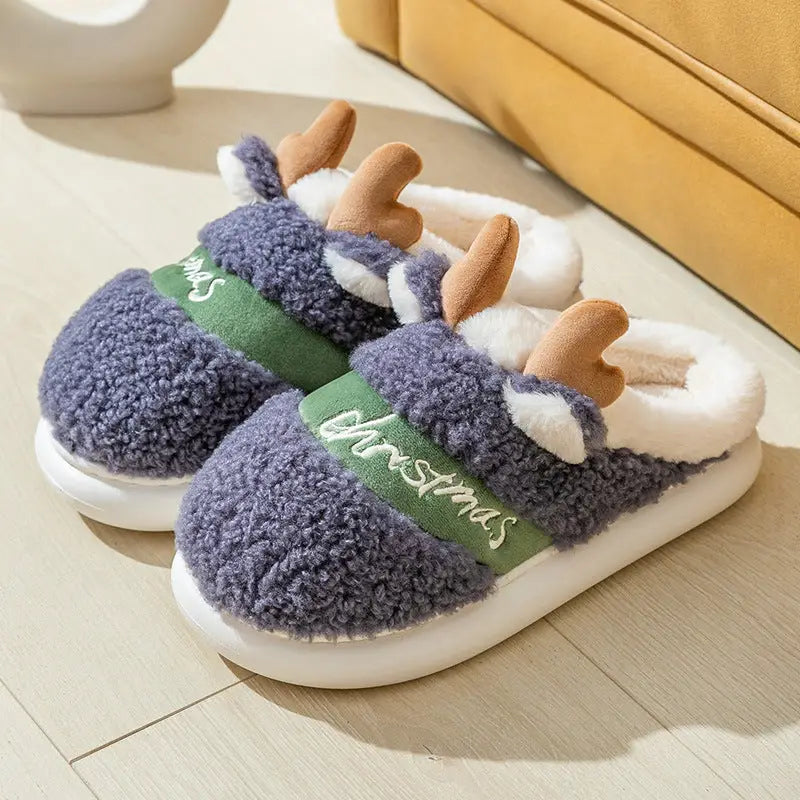 Christmas Shoes Winter Home Slippers Elk Soft Cozy Bedroom Slipper Slip On House Shoes Beyond Trends Hub