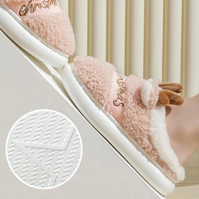 Christmas Shoes Winter Home Slippers Elk Soft Cozy Bedroom Slipper Slip On House Shoes Beyond Trends Hub