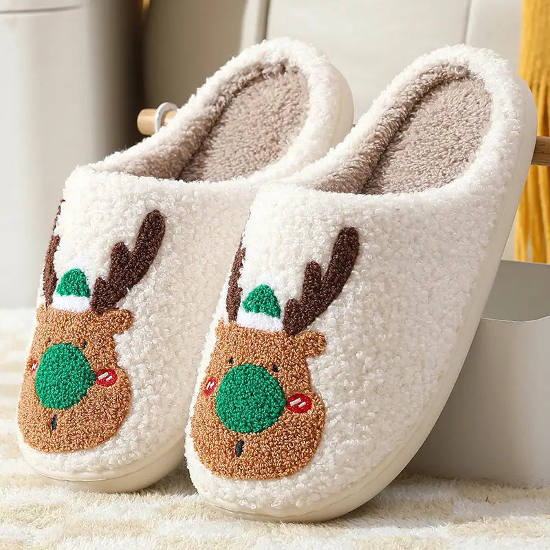 Christmas Shoes Winter Home Slippers Elk Soft Cozy Bedroom Slipper Slip On House Shoes Beyond Trends Hub
